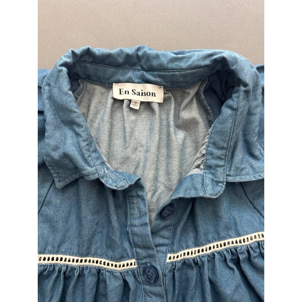 EN SAISON Tara Chambray Mini Babydoll Dress Size S - Picture 4 of 8
